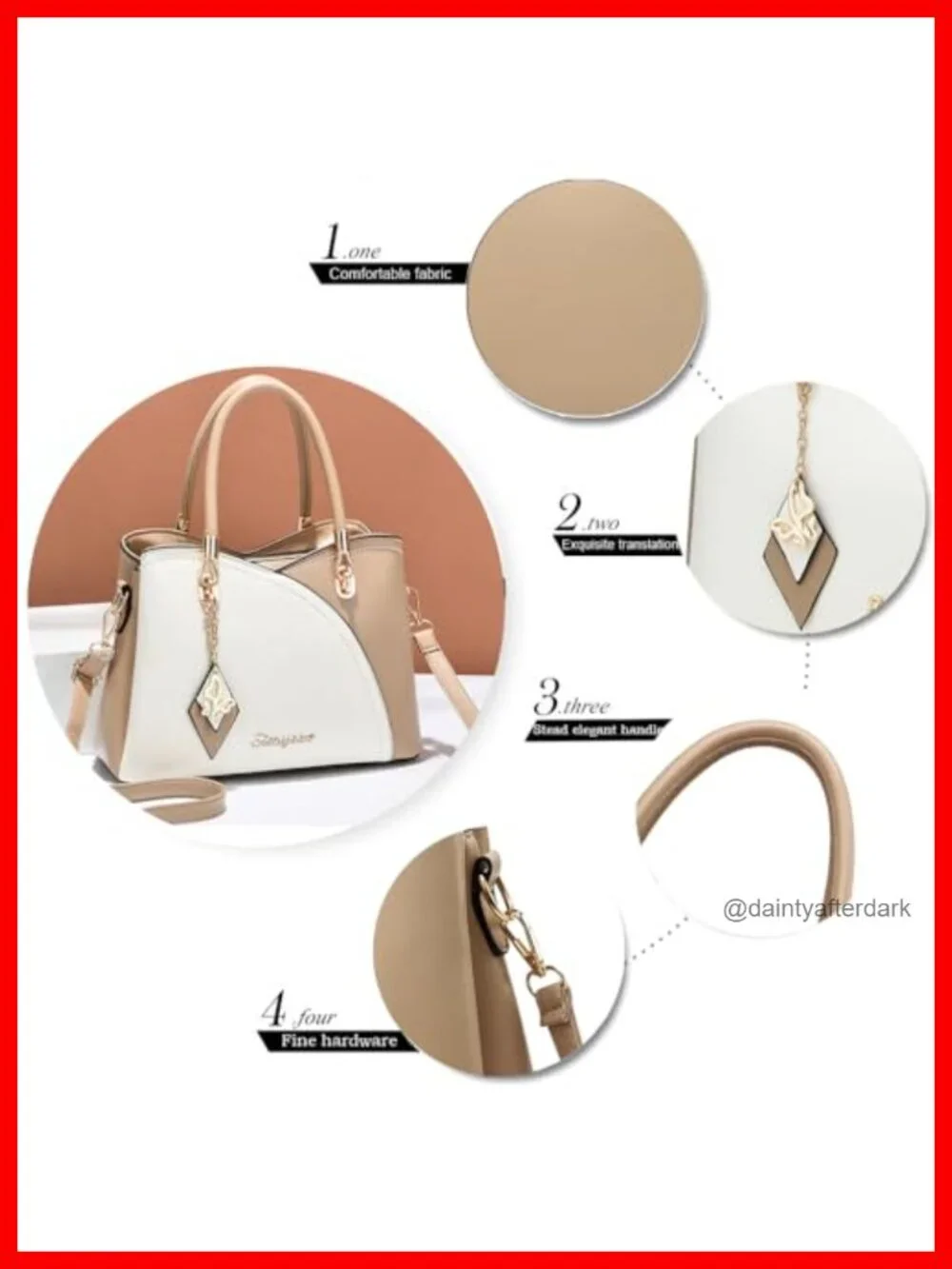 Satchel Shoulder Bag Tote Handbag Faux Leather with Gold Hardware Zipper